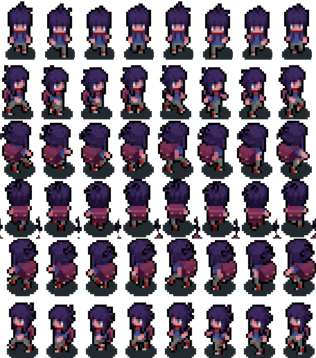 六向 GIF 行走 48 帧